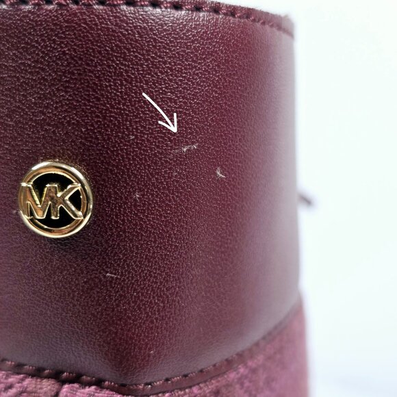 MICHAEL Michael Kors Alistair Booties Combat Boot 8 Red Burgundy New - Picture 6 of 7